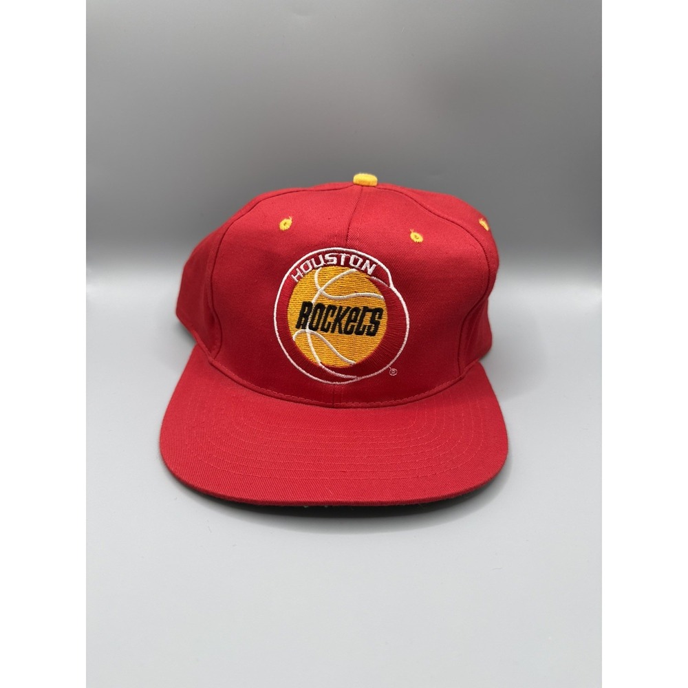 Vintage Houston Rockets Snapback Hat Red Basketball Logo 90s Cap NBA - Picture 4 of 10